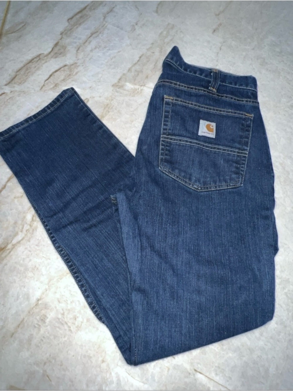 Carhartt Straight Fit Jeans Mens 33x30 Dark Wash Utility Farm Ranch Western
